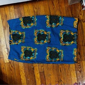 Original African Blue Patterned Skirt